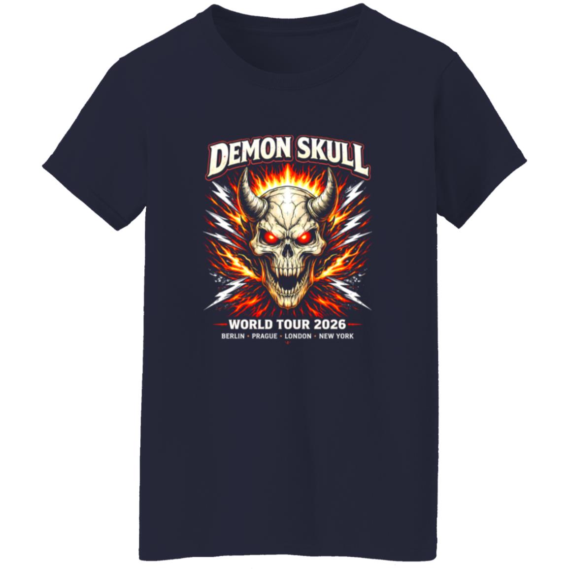1054-10063-108618270 Demon Skull Lightning Arena Rock Shirt