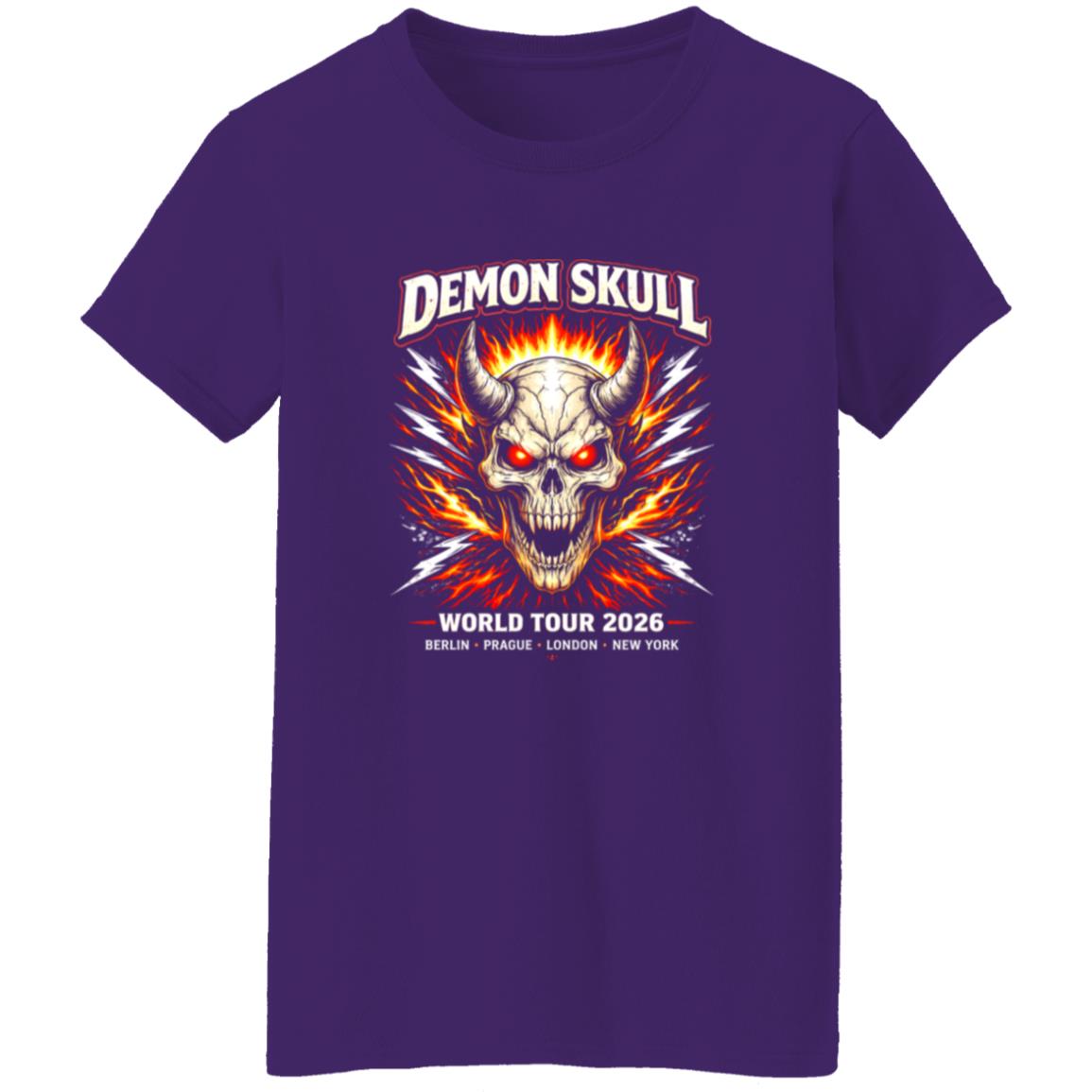 1054-10065-108618270 Demon Skull Lightning Arena Rock Shirt