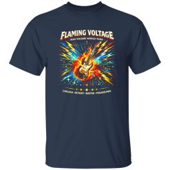 Flaming Guitar Voltage Arena Rock Tee Shirt Styling Guide