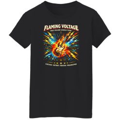 Flaming Guitar Voltage Arena Rock Tee Shirt Styling Guide