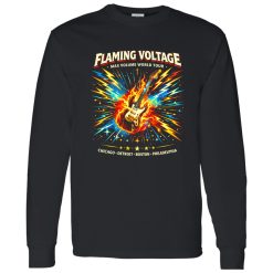 Flaming Guitar Voltage Arena Rock Tee Shirt Styling Guide
