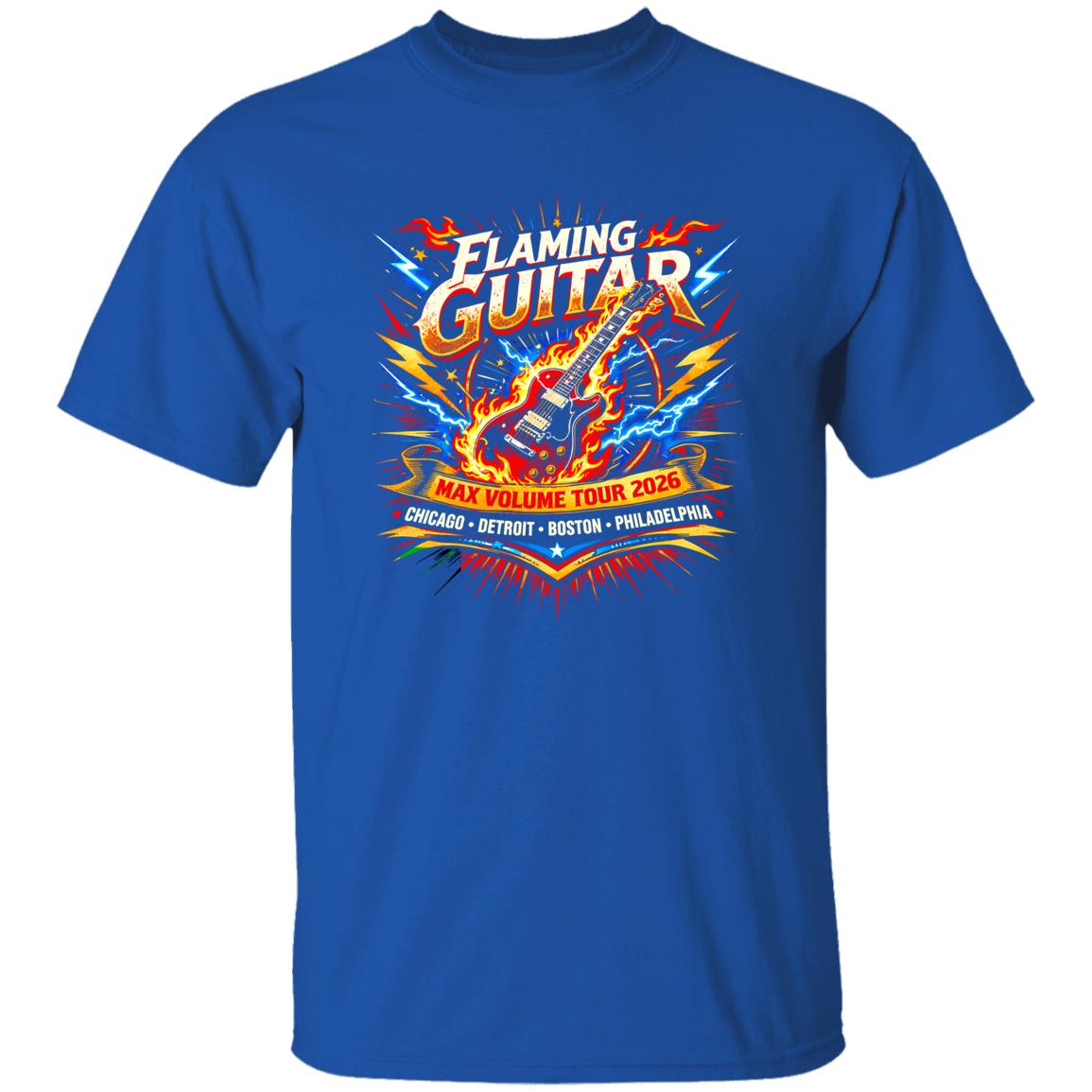 1049-9971-108618285 Flaming Guitar Arena Rock Tour Shirt
