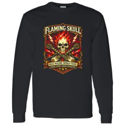Flaming Skull Biker Arena Rock Shirt – A Symbol of Raw Arena Energy