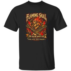Flaming Skull Biker Arena Rock Max Volume World Tour Shirt