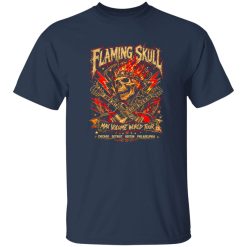 Flaming Skull Biker Arena Rock Max Volume World Tour Shirt