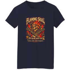 Flaming Skull Biker Arena Rock Max Volume World Tour Shirt