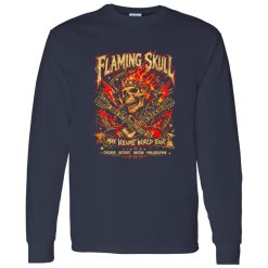 Flaming Skull Biker Arena Rock Max Volume World Tour Shirt
