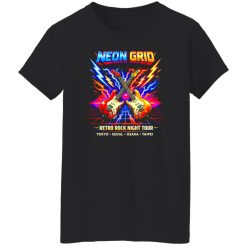 Neon Grid Arcade Rock Band Tee Shirt