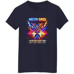 Neon Grid Arcade Rock Band Tee Shirt