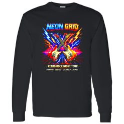 Neon Grid Arcade Rock Band Tee Shirt