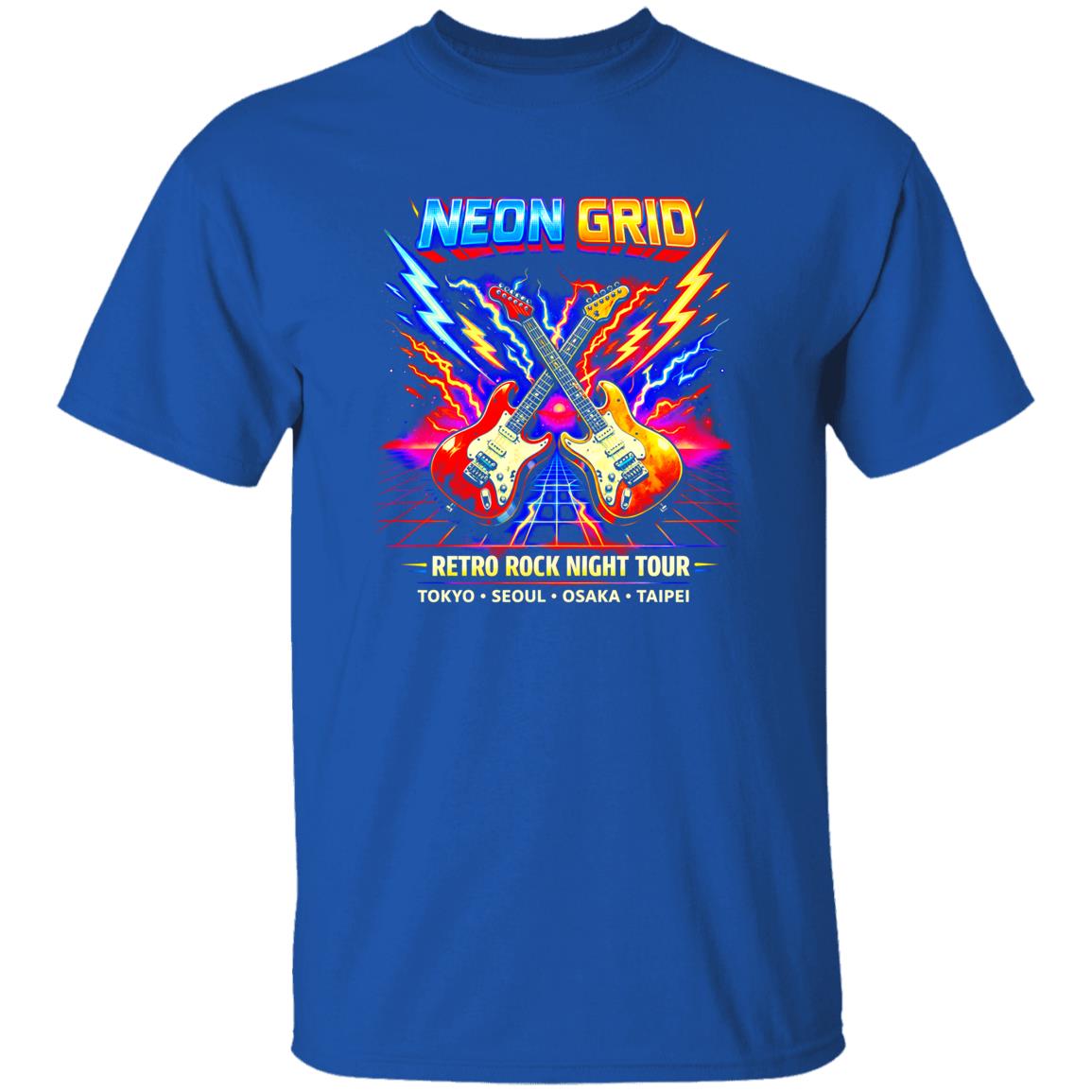 1049-9971-108618440 Neon Grid Arcade Rock Band Tee Shirt
