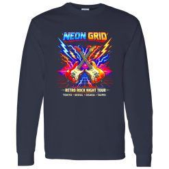Neon Grid Arcade Rock Band Tee Shirt