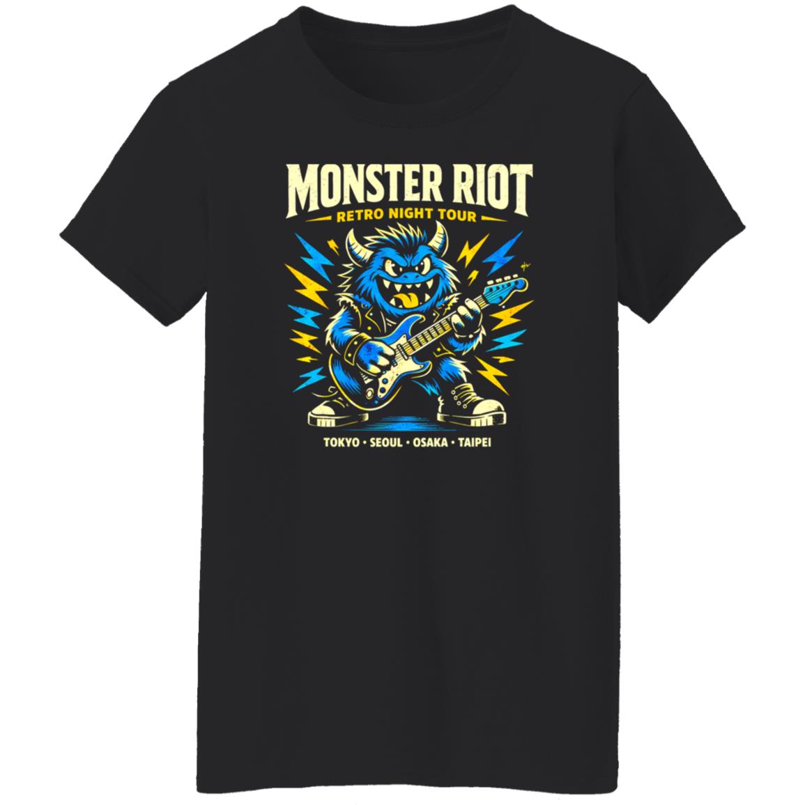 1054-10039-108618417 Monster Riot Neon Rock Tee Shirt With Underground Energy