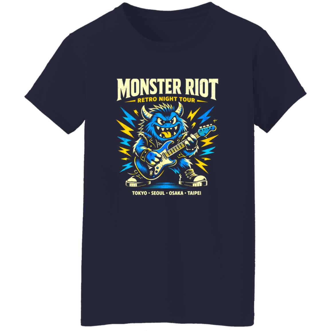 1054-10063-108618417 Monster Riot Neon Rock Tee Shirt With Underground Energy