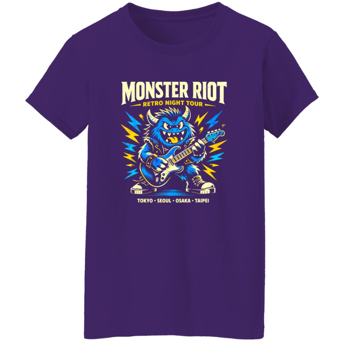 1054-10065-108618417 Monster Riot Neon Rock Tee Shirt With Underground Energy