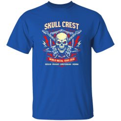 Skull Crest Lightning Metal Band Shirt With Strong Print Longevity