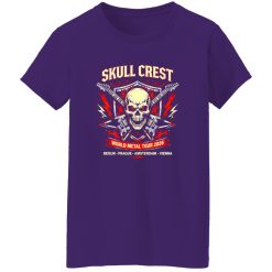 Skull Crest Lightning Metal Band Shirt With Strong Print Longevity
