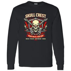 Skull Crest Lightning Metal Band Shirt With Strong Print Longevity