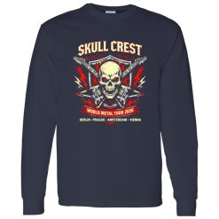 Skull Crest Lightning Metal Band Shirt With Strong Print Longevity