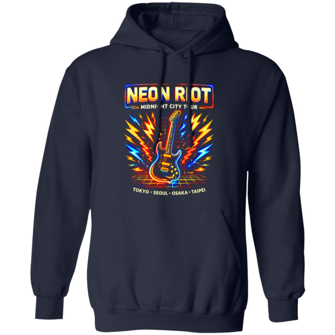 541-4742-108618495 Neon Riot Synth Rock Band Tee Shirt