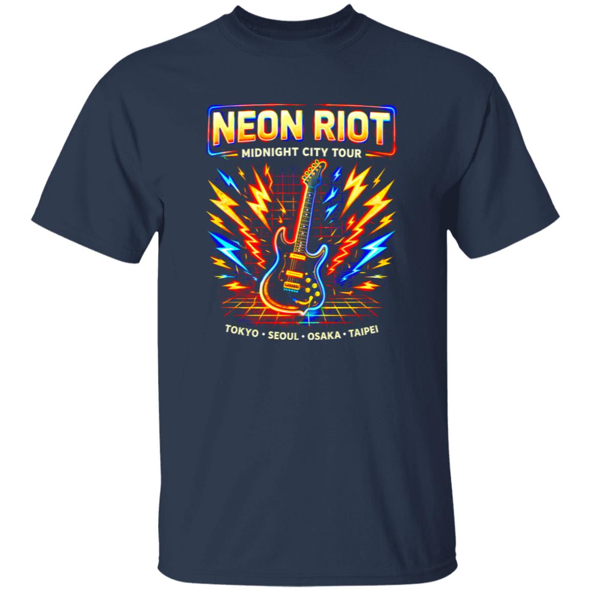 1049-9966-108618496 Neon Riot Synth Rock Band Tee Shirt
