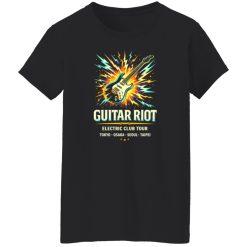 Neon Guitar Riot Rock Shirt With Bold Electric Energy