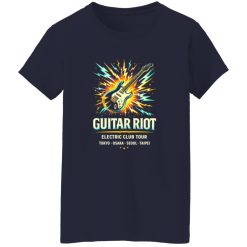 Neon Guitar Riot Rock Shirt With Bold Electric Energy