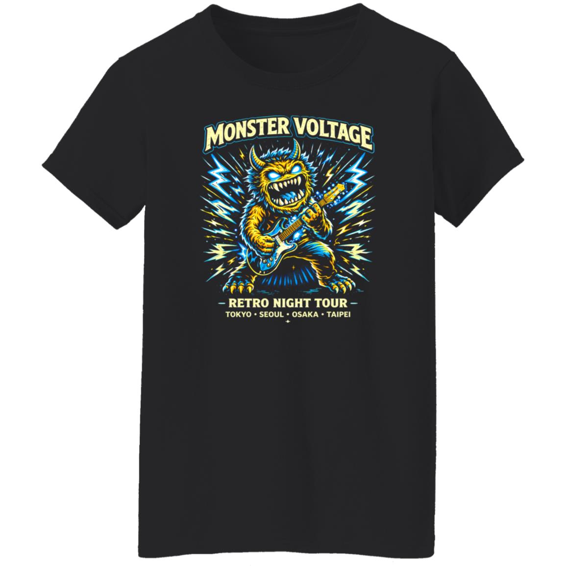 1054-10039-108618432 Monster Voltage Neon Rock Band Tee Shirt