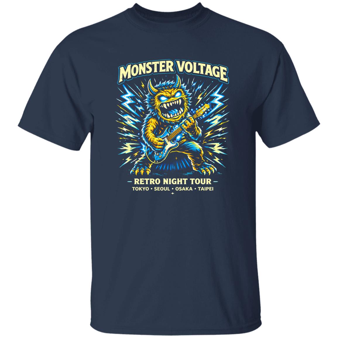 1049-9966-108618431 Monster Voltage Neon Rock Band Tee Shirt