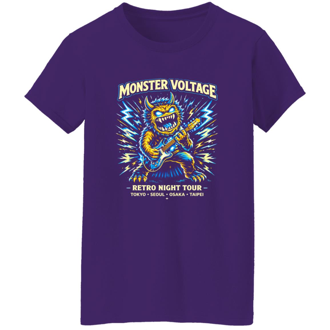 1054-10065-108618432 Monster Voltage Neon Rock Band Tee Shirt