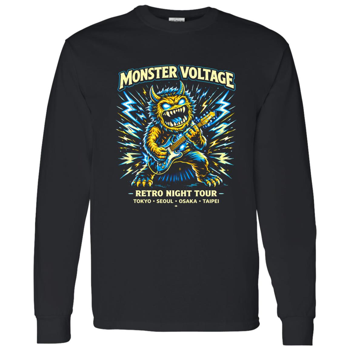 1062-10145-108618433 Monster Voltage Neon Rock Band Tee Shirt