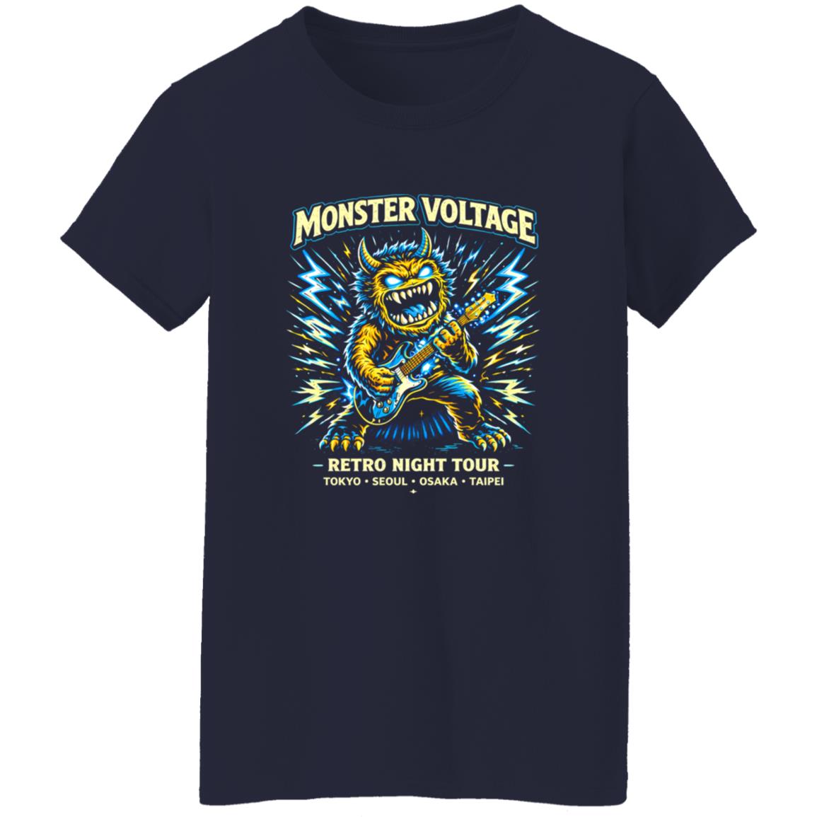 1054-10063-108618432 Monster Voltage Neon Rock Band Tee Shirt