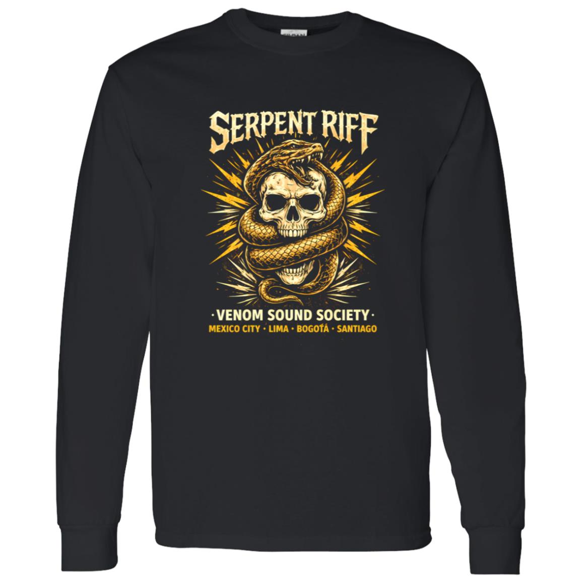 1062-10145-108618544 Serpent Riff Ritual Rock Shirt With Dark Symbolic Energy