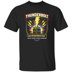 Thunderbolt Arena Rock Band Shirt With Bold Vintage Energy