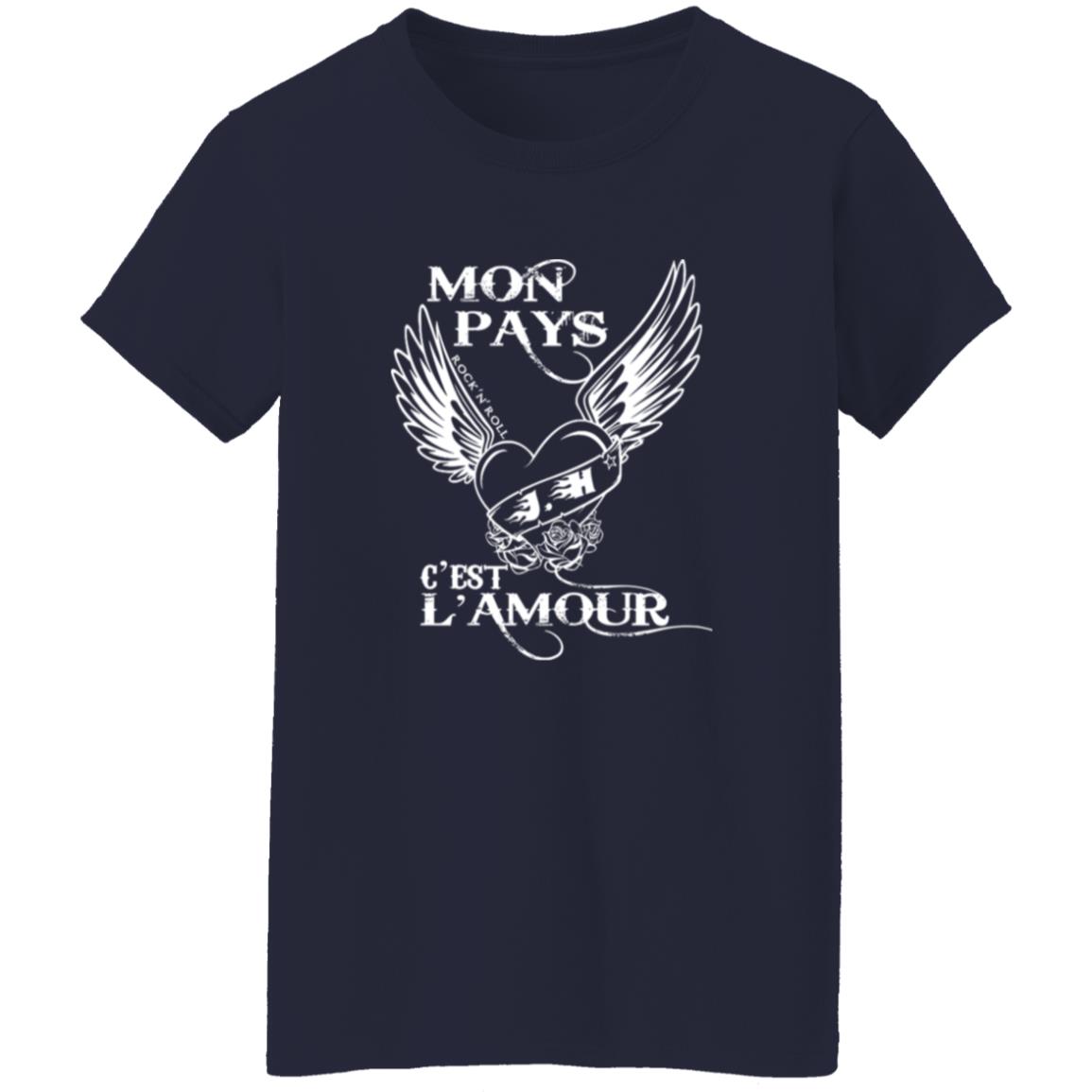 1054-10063-108623142 Mon Pays C-est L-amour Johnny Hallyday Shirt