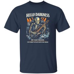 Hello Darkness Skeleton Guitar Gothic Rock Shirt