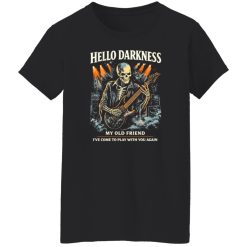 Hello Darkness Skeleton Guitar Gothic Rock Shirt