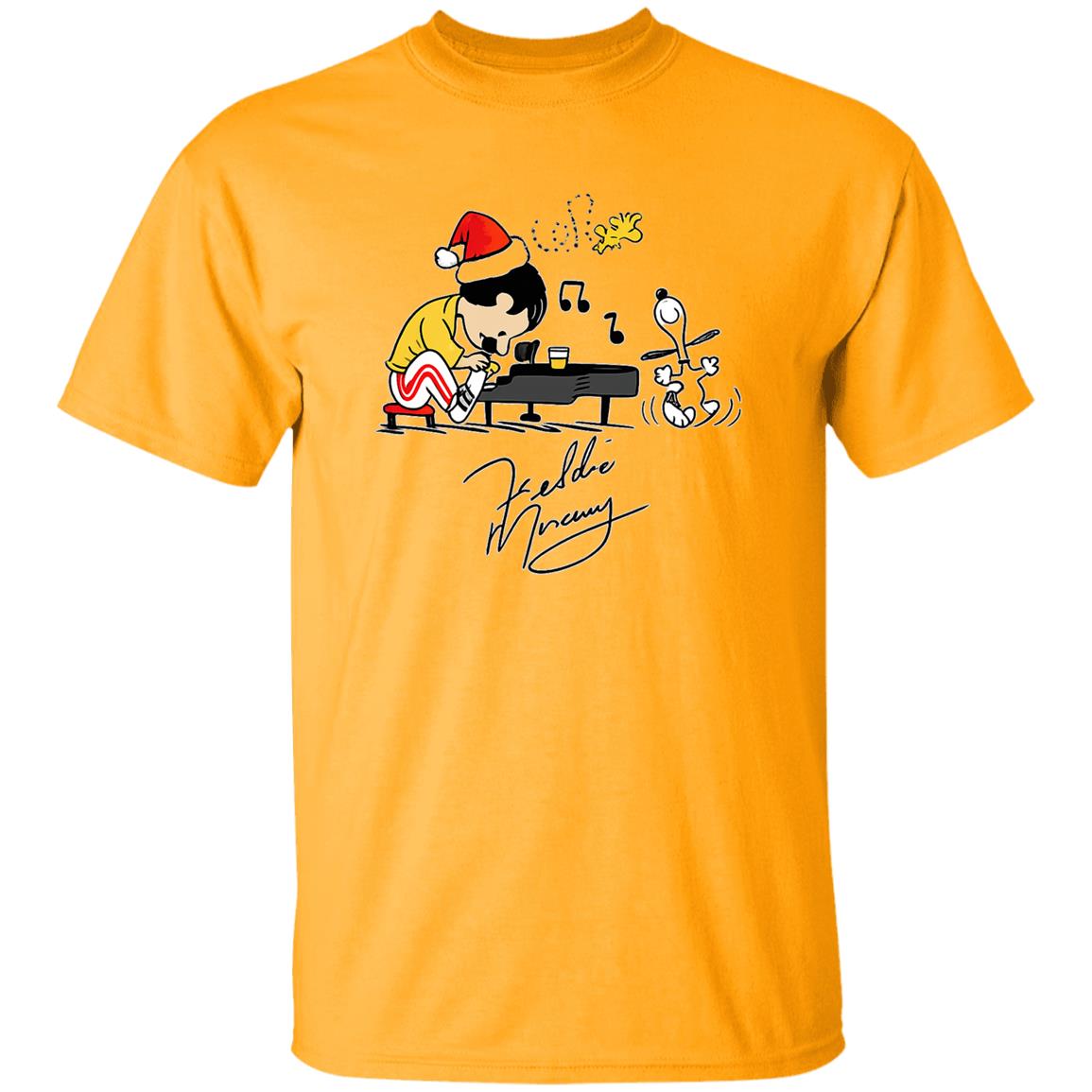 1049-9959-108628755 Charlie As Freddie Mercury Playing Piano And Snoopy Woodstock Shirt