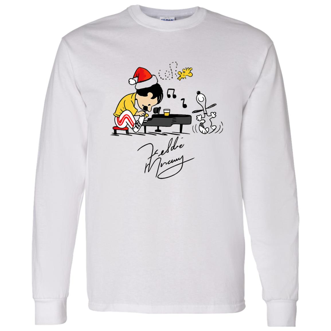 1062-10160-108628757 Charlie As Freddie Mercury Playing Piano And Snoopy Woodstock Shirt