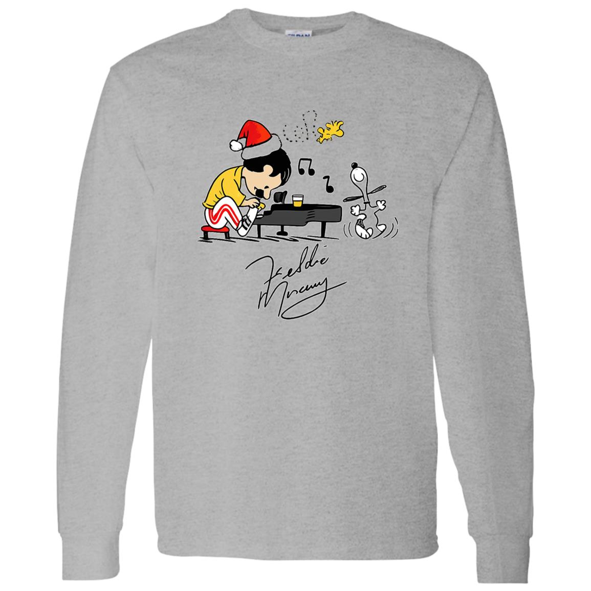 1062-10149-108628757 Charlie As Freddie Mercury Playing Piano And Snoopy Woodstock Shirt