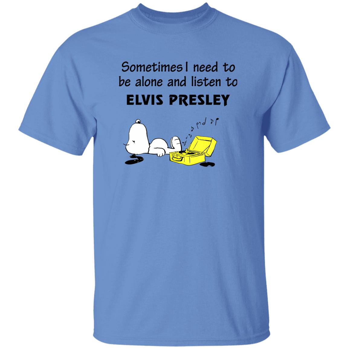 1049-9955-108628768 Snoopy Sometimes I Need To Be Alone And Listen To Elvis Presley Shirt
