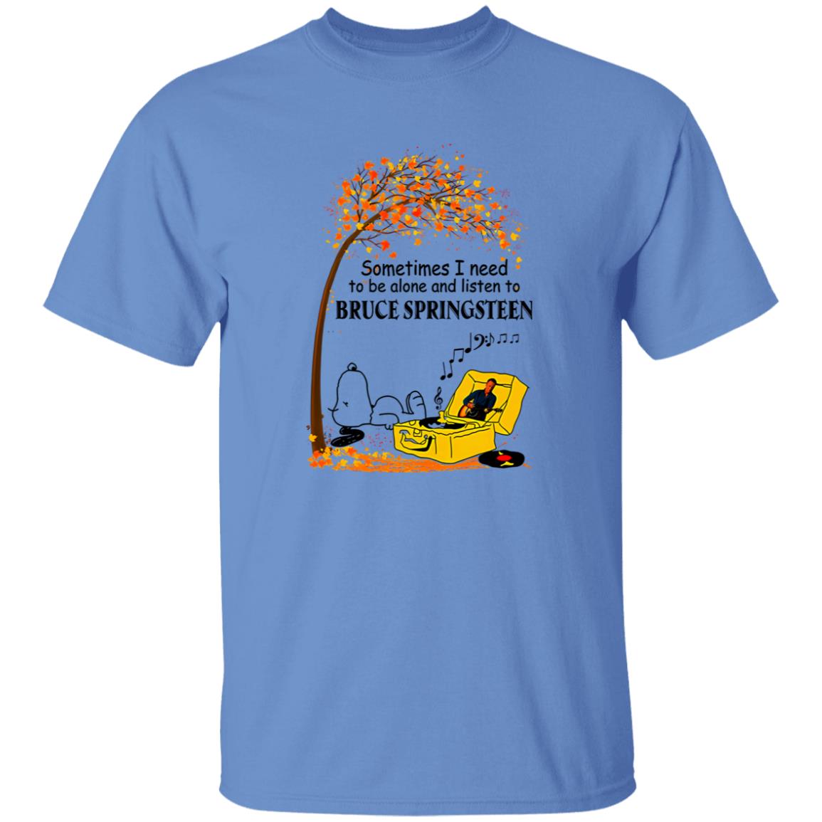 1049-9955-108630259 Snoopy Fall Sometimes I Need To Be Alone And Listen To Bruce Springsteen Shirt