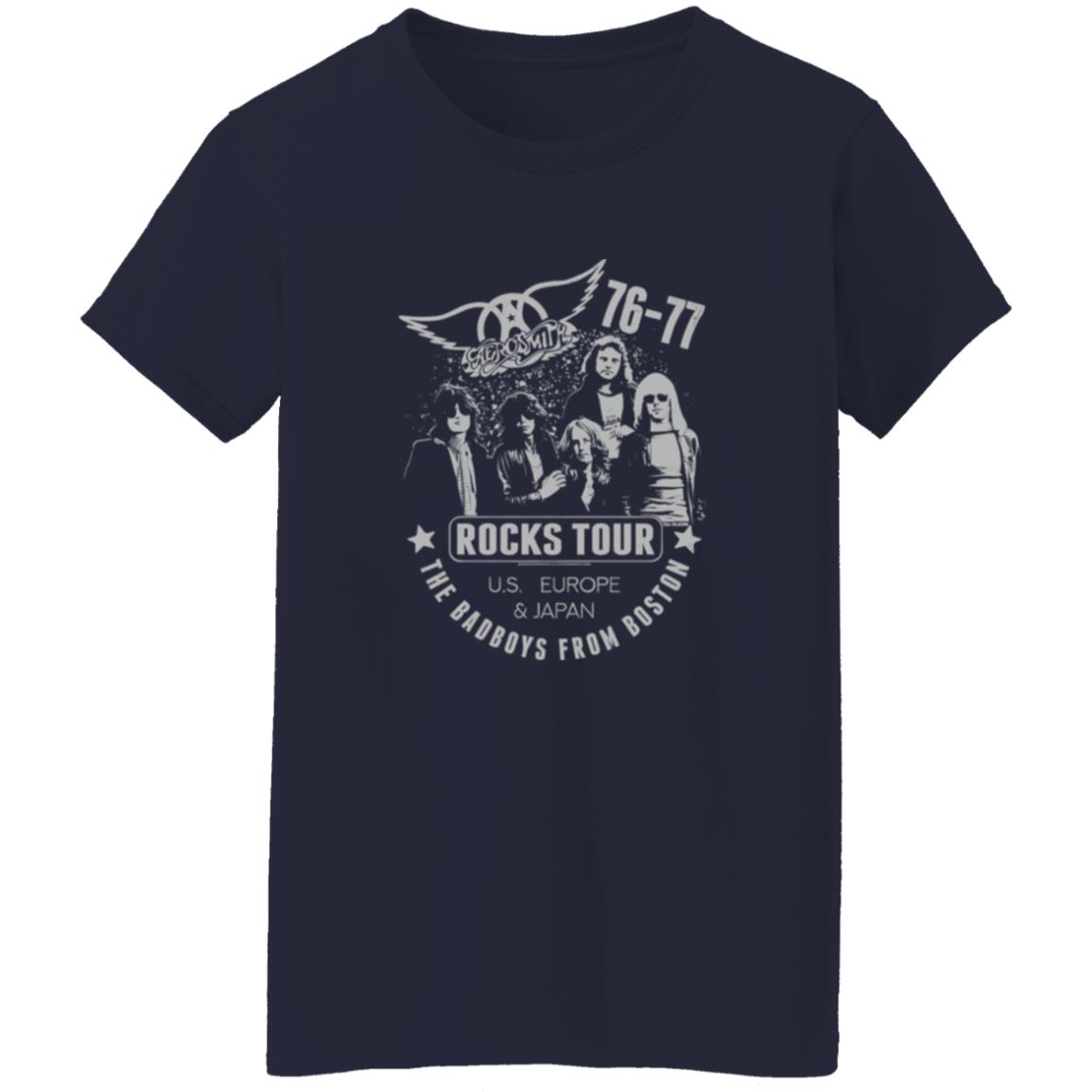 1054-10063-108646999 Aerosmith Rocks Tour 1976–77 Vintage Rock Band Shirt – Classic Era Identity Piece