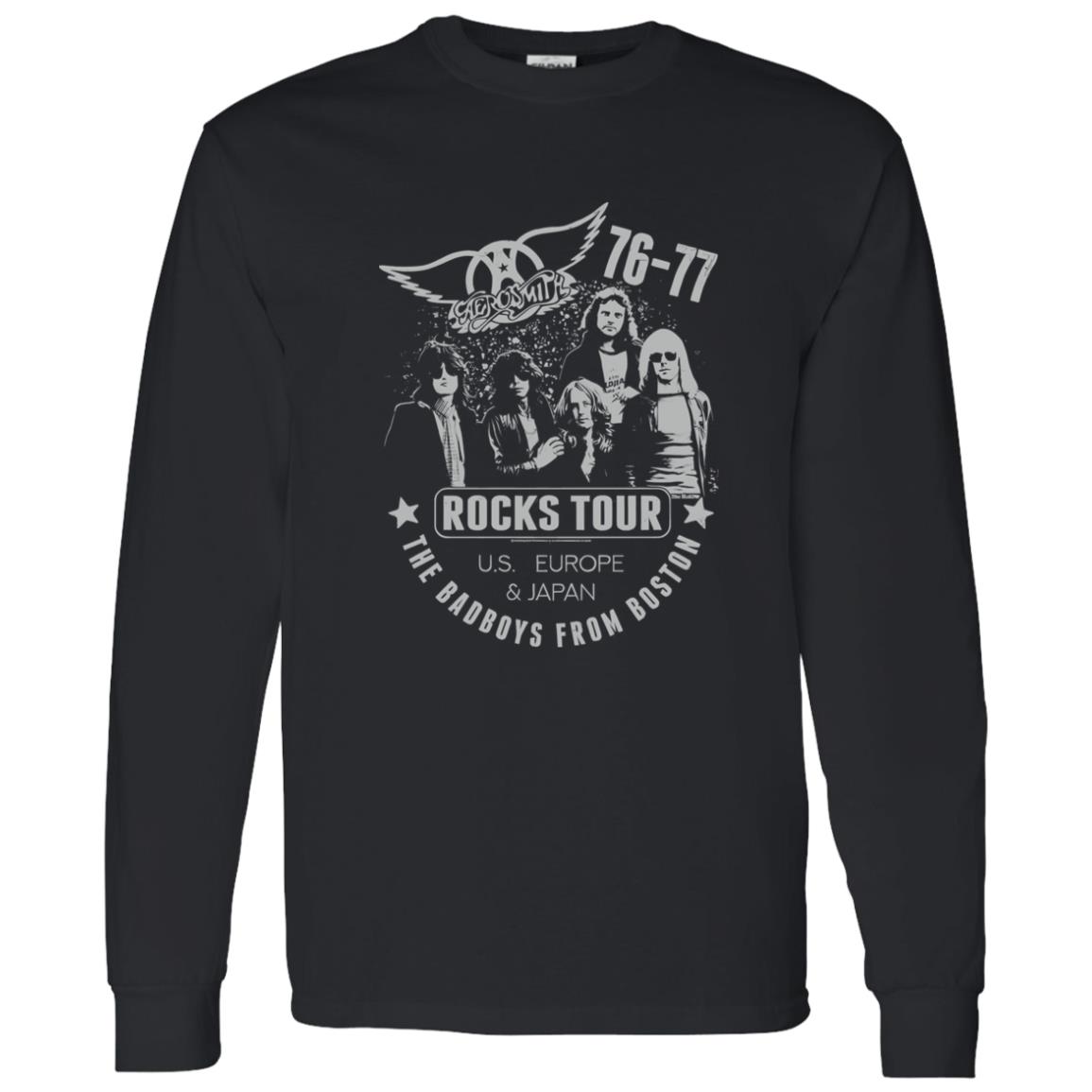 1062-10145-108647000 Aerosmith Rocks Tour 1976–77 Vintage Rock Band Shirt – Classic Era Identity Piece