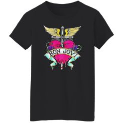 Bon Jovi Heart Dagger Wings Vintage Rock Artwork Shirt
