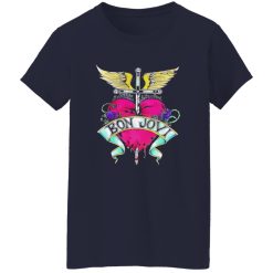 Bon Jovi Heart Dagger Wings Vintage Rock Artwork Shirt