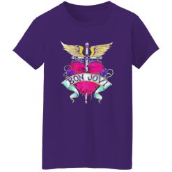 Bon Jovi Heart Dagger Wings Vintage Rock Artwork Shirt