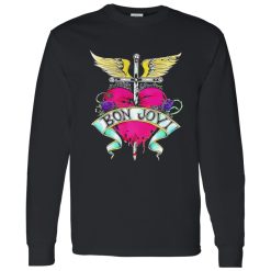 Bon Jovi Heart Dagger Wings Vintage Rock Artwork Shirt
