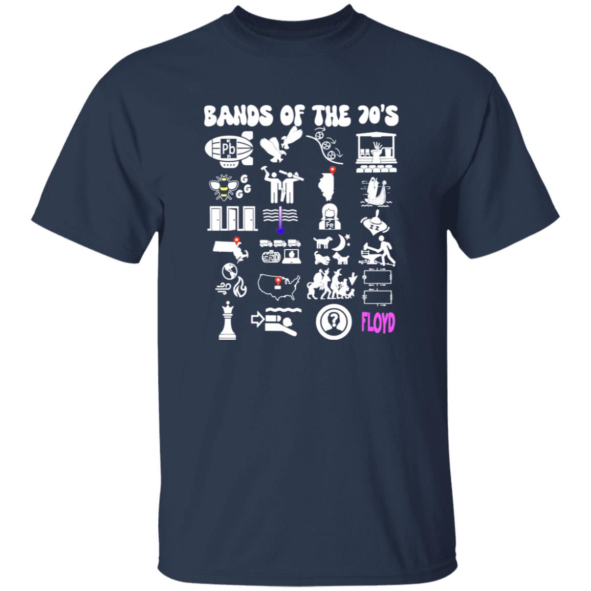 1049-9966-108650483 Bands of the 70s Rock Puzzle Icons Vintage Classic Rock Artwork Shirt – Styling Guide