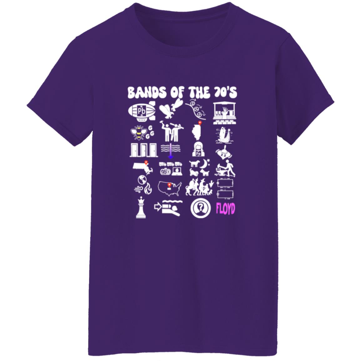 1054-10065-108650484 Bands of the 70s Rock Puzzle Icons Vintage Classic Rock Artwork Shirt – Styling Guide